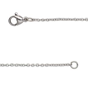 Chain, stainless steel, 1.5mm cable, 20 inches with lobster claw clasp. Sold individually.