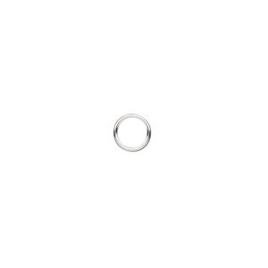 Jump ring, sterling silver, 6mm soldered round, 4.6mm inside diameter, 21 gauge. Sold per pkg of 20.