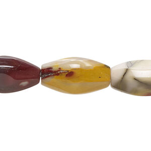Moukaite jasper 1pkg1, faceted double cone bead natural, 15 inch 18x10mm-21x12mm