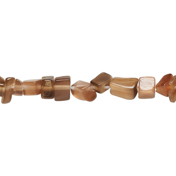 Bead, cat's eye glass (fiber optic glass), dark taupe, small chip. Sold per 32-inch strand. image number 0