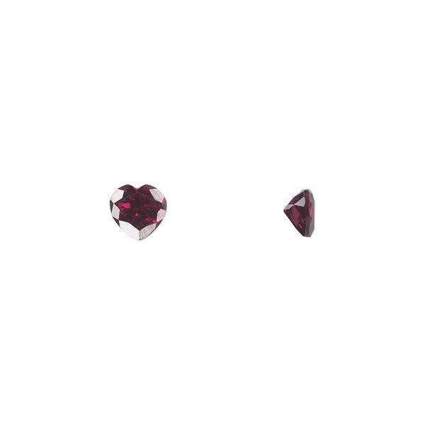 Gem, rhodolite garnet (natural), 5x5mm hand-cut faceted heart, A grade, Mohs hardness 7 to 7-1/2. Sold individually. image number 0