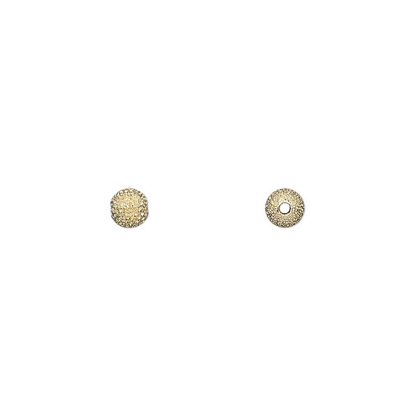 Bead, gold-plated brass, 4mm stardust round. Sold per pkg of 20. image number 0