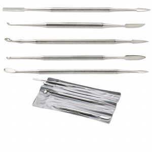 Clay carving tool, stainless steel, 6-1/4 to 6-3/4 inches. Sold per 5-piece set.