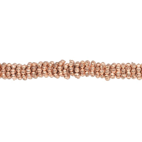 Bead, shiny copper, 5x1.5mm rondelle. Sold per 50-gram pkg, approximately 290-300 beads. image number 0