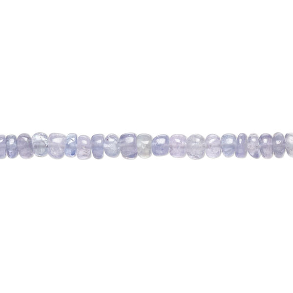 Bead, tanzanite (heated), light, 3x1mm-4x3mm hand-cut rondelle with 0.4-1.4mm hole, B grade, Mohs hardness 6 to 7. Sold per 8-inch strand, approximately 100 beads. image number 0