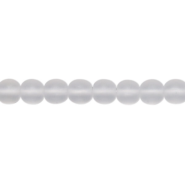 Bead, Preciosa, Czech glass druk, transparent matte clear, 6mm round. Sold per 15-1/2" to 16" strand. image number 0
