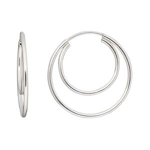 Earring hoop 1pkg2 sterling silver, 24mm double / endless loop, 21 gauge 1 pair