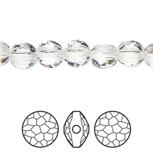 Bead 144pk crystal, Swarovski® 8mm puffed round 5034