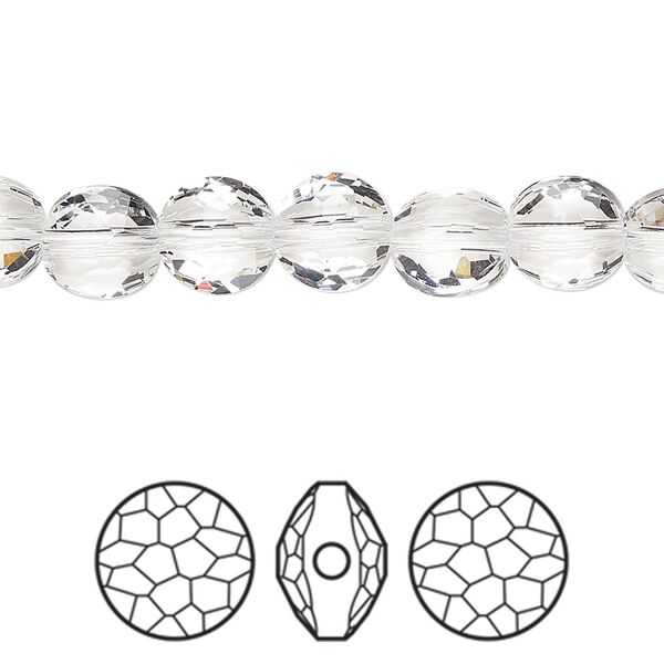 Bead 144pk crystal, Swarovski® 8mm puffed round 5034 image number 0
