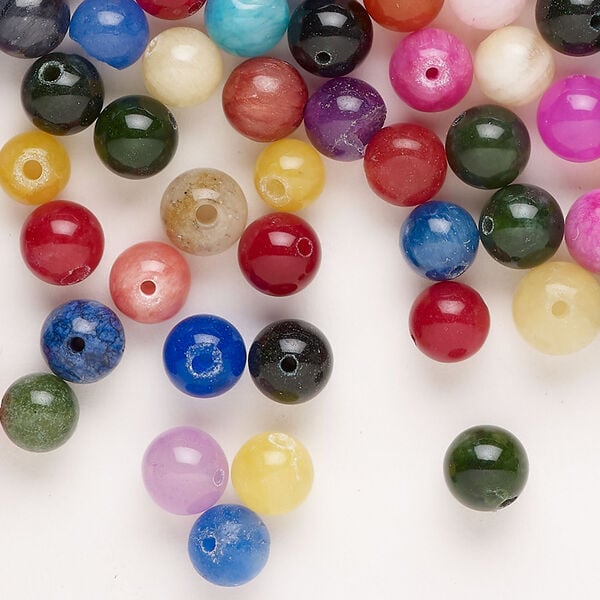 Quartz 1pkg2oz, round bead mix, mixed colors 6-7mm image number 0