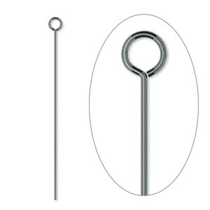 Eye pin, gunmetal-plated brass, 1-1/2 inches, 24 gauge. Sold per pkg of 500.