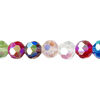 Bead 1pk 32 facets opaque to transparent AB mixed colors, Celestial Crystal&reg; 8mm round 15.5-16 inch image number 0