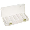 Organizer, plastic, clear, 10-5/8 x 5 x 1-3/4 inch rectangle, (26) 1-1/2x3/4 inch stackable jars and (2) 1-7/8 x 1-3/4 inch stackable jars, 5 removable compartments, snap closure. Sold individually. image number 1