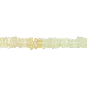 Prehnite 1pkg1, hand-cut square rondelle bead natural 8 inch 4x1mm-6x3mm