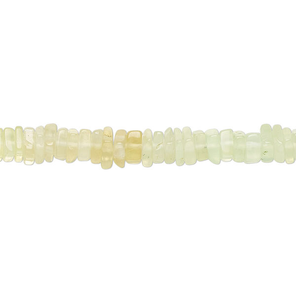 Bead, prehnite (natural), transparent shaded, 4x1mm-6x3mm hand-cut square rondelle, B grade, Mohs hardness 6 to 6-1/2. Sold per 8-inch strand, approximately 100-110 beads. image number 0