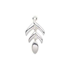 Charm, sterling silver, 20x11.5mm leaves. Sold individually.