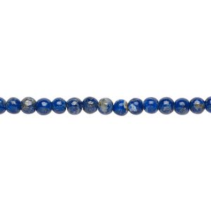 Lapis lazuli 1pkg1, round bead natural 15 inch 3-4mm