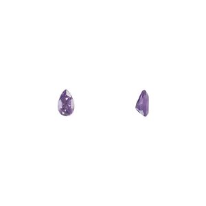 Amethyst 1pkg4, hand-cut faceted pear gem natural 5x3mm