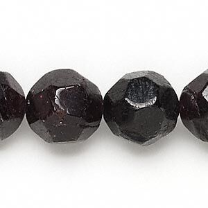Garnet 1pkg1, faceted round bead 15 inch 15-16mm