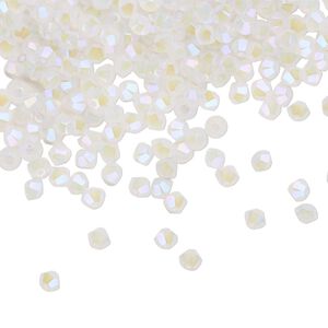 Bead 1440pk white opal shimmer 2X, Swarovski® 3mm XILION bicone 5328