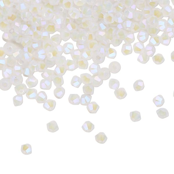 Bead 1440pk white opal shimmer 2X, Swarovski® 3mm XILION bicone 5328 image number 0