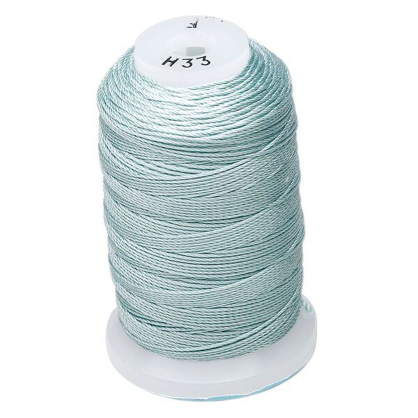 Thread, Purely Silk™, pale green, size F. Sold per 140-yard spool. image number 0