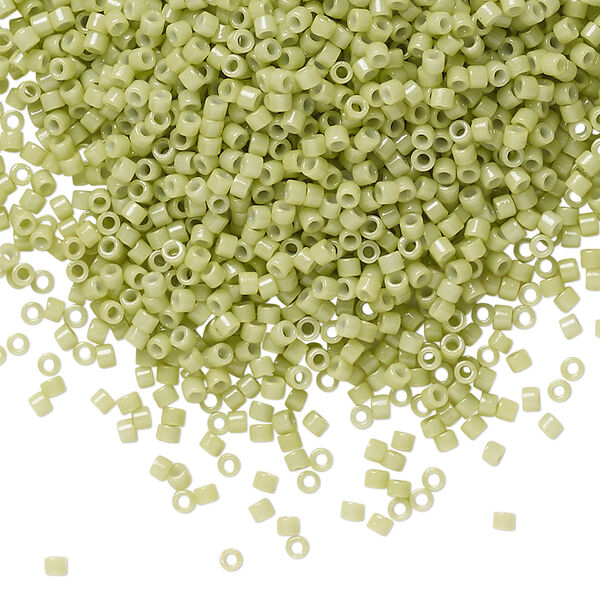 Seed bead, Delica®, glass, pkg/250g, #11 round, Duracoat® opaque outside dyed fennel (DB-2123). image number 0