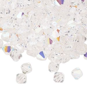 Bead 288pk crystal glitter, Preciosa Czech crystal 6mm bicone