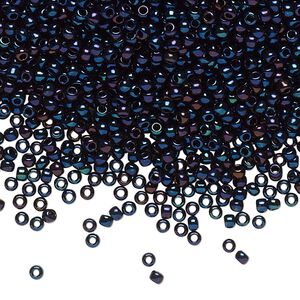 Seed bead, TOHO BEADS®, glass, pkg/7.5g, #11 round, opaque metallic Nebula (TR-11-82).