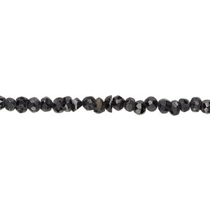 Black spinel 1pkg1, hand-cut faceted rondelle bead natural 13 inch 3x1mm-4x3mm