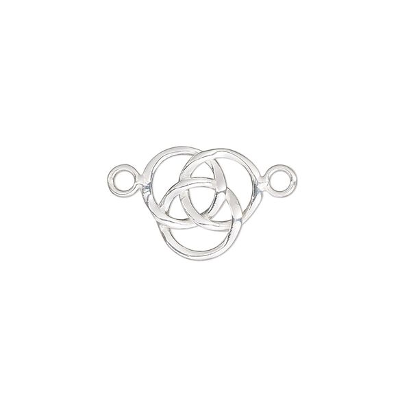 Link, sterling silver, 13x12mm double-sided Celtic knot. Sold individually. image number 0