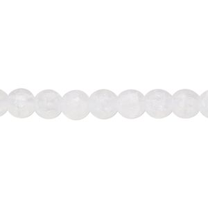 Bead, crackle glass, opaque matte white, 6mm round. Sold per 15-1/2" to 16" strand.