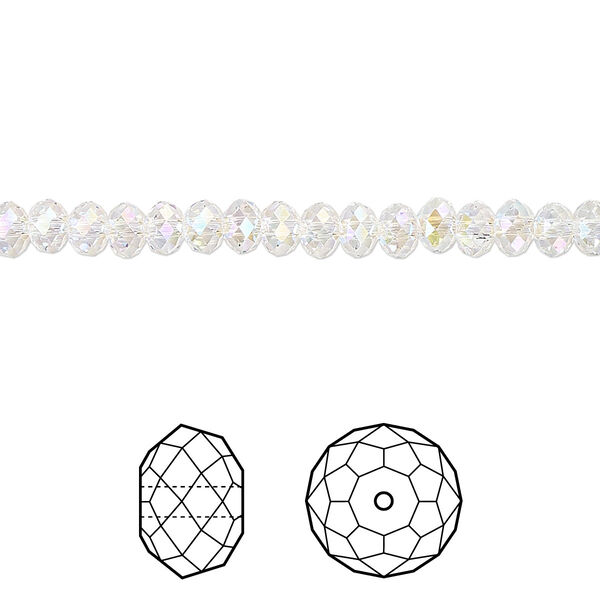 Bead 144pk crystal shimmer 2X, Crystal Passions® 4x3mm rondelle 5040 image number 0
