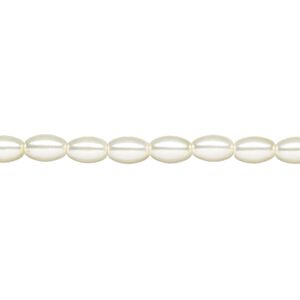 Pearl 1pk cream, Celestial Crystal® 6x4mm rice 15.5-16 inch