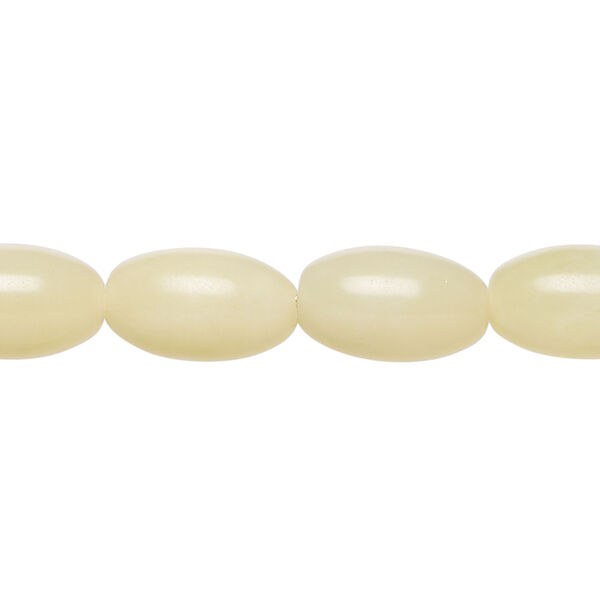 Olive new "jade" 1pkg1, oval bead natural, 15 inch 14x8mm-15x9mm image number 0
