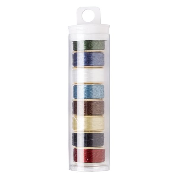Thread, Nymo&reg;, nylon, mixed colors, size D. Sold per pkg of (8) 64-yard bobbins. image number 0