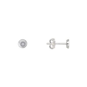 Earstud, sterling silver-filled, 4.5mm with 4mm round setting. Sold per pkg of 2 pairs.