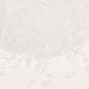 Seed bead, Delica®, glass, pkg/250g, #10 round, transparent crystal clear (DBM-0141).