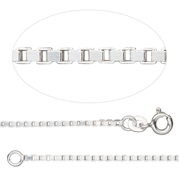 Chain, sterling silver, 1.4mm Venetian box, 30 inches. Sold individually. image number 0