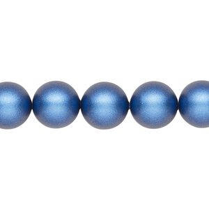Pearl 100pk iridescent dark blue, Swarovski® 10mm round 5810