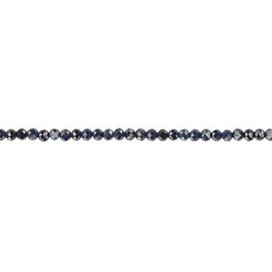 Blue sapphire 1pkg1, hand-cut faceted round bead 15.5-16 inch 2mm