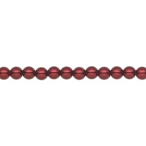 Pearl 600pk bordeaux, Preciosa Czech crystal 4mm round