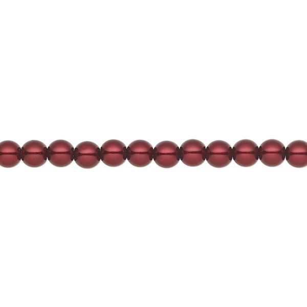 Pearl 600pk bordeaux, Preciosa Czech crystal 4mm round image number 0