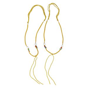 Imitation silk / jadeite 1pkg2, macramé necklace cord adjustable 20 inch / 5.5 inch dangle 2-3.5mm