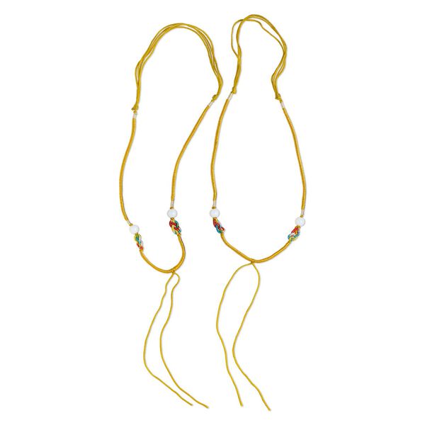 Imitation silk / jadeite 1pkg2, macramé necklace cord adjustable 20 inch / 5.5 inch dangle 2-3.5mm image number 0