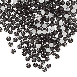 Flat back, Dance With Me™ crystal rhinestone, jet, foil back, 2.7-2.9mm rose, SS10. Sold per pkg of 144 (1 gross).