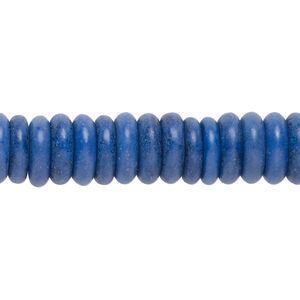 Bead, "howlite" (resin) (imitation) 1pkg1, dark blue, 10x3mm-11x3mm saucer, 15 inches.