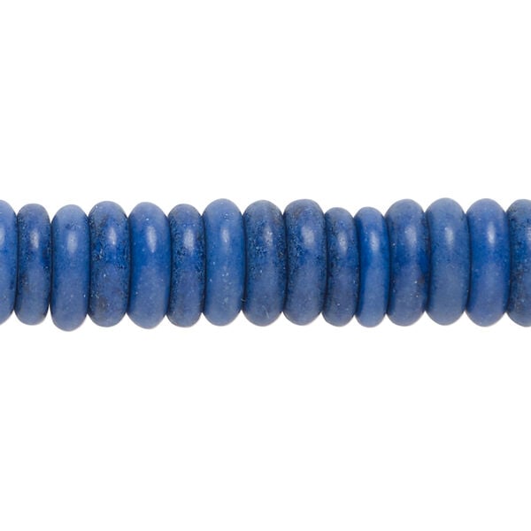 Bead, "howlite" (resin) (imitation) 1pkg1, dark blue, 10x3mm-11x3mm saucer, 15 inches. image number 0