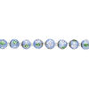 Bead, glass 1pkg8, multicolored, 14mm round with hand-painted flower. image number 1
