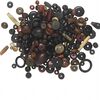 Bead mix, bone and horn (dyed), red / black / brown, 8mm-51x37mm mixed shape. Sold per 1/4 kilogram pkg, approximately 225 to 375 beads. image number 0